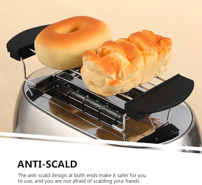 OUNONA 2Pcs Stainless Steel Toaster Warming Rack Sandwich Bread Holder Compatible with Most Toaster Ovens Kitchen Rack for Toast and Sandwiches