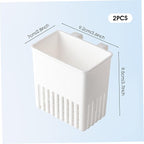 2PCS Utensil Drying Rack Hollow-Out Plastic Silverware Drying Basket with Hooks Utensil Caddy for Spoon Knife and Fork