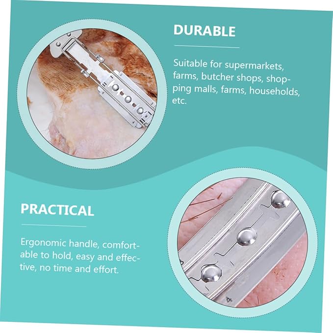 Ipetboom 2pcs Shaver Household Gadgets Pork Skin Hair Remover Razor Scraper Kitchen Pig Hair Kitchen Gadget Tool Pig Scraping Device Meat Pork Tools Animal Stainless Steel Handle
