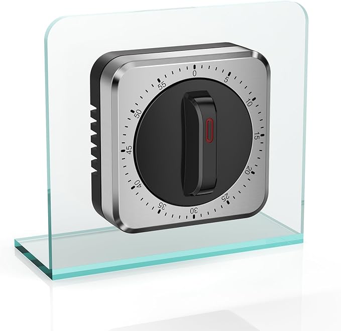 Mechanical Kitchen Timer with Magnet: Wind Up Cooking Timer Clock with Loud Alarm, Kitchen Timers for Cooking, No Battery Manual Food Timer for Baking, BBQ, Seniors & Daily Reminders