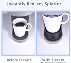 Elevate Anti-Splash Cup Riser Accessory for most Keurig K-cup, Cuisinart Single Serve, and other Coffee Makers, Adjustable for Cup Size and Drip Tray Type (Black with Black Base)