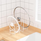 2 Large 1 Small Plate Organizers Holders Upright Cabinet Dish Drying Racks Metal Plate Dish Organizers Racks Stands for Countertop and Cupboard White