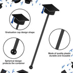 SiliFine 30 Pcs Graduation Cap Drink Stirrers Graduation Stir Sticks Coffee Stirrers Cocktail Mixers Plastic Swizzle Sticks Hot Cocoa Bar Supplies for Party Bar Coffee Tea Favors (Blue)