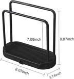 Kitchen Sink Rack Tray Organizer Stand for Sponge, Dish Cloth, Rag, Brush, Scrubber Storage and Organization (Black)