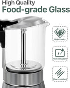 Grasseed Crystal Glass-Top Moka Pot, Polished Stainless Steel Stovetop Espresso Maker for Italian Coffee, Gift for Coffee Lovers - 6 Cup/240ml/8.4oz