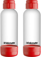 DrinkMate 1L Replacement Carbonation Bottles | Compatible with OmniFizz, LUX, and Spritzer | Royal Red, Pack of 2