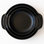 Santo Banko Ware Au Gratin Dish, Large, 22.0 fl oz (650 ml), Heat Resistant, Oven-safe, Direct Fire, Microwave, Dishwasher Safe, Stackable, Black, Made in Japan