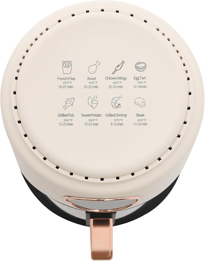 Glass Air Fryer 3.81QT with 360° View, 1200W Touchscreen & 8 Presets, Borosilicate Glass Pot for Healthy Frying, Family Kitchens, Restaurants (White)