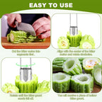 Pepper Corer Remover, Fruit Vegetable Stem Remover for Pepper Pear Tomato, Multifunctional Peppers Corer Practical Kitchen Gadget for Removing Vegetable Cores (COLOR:silver)