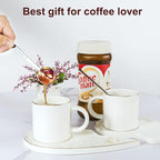 Safring Premium coffee scoop set, set of 2, Metal stainless steel long handle coffee scoop, measuring coffee spoons contains 1 tablespoon (15 ml) and 2 tablespoons (30 ml) multicolor spoon