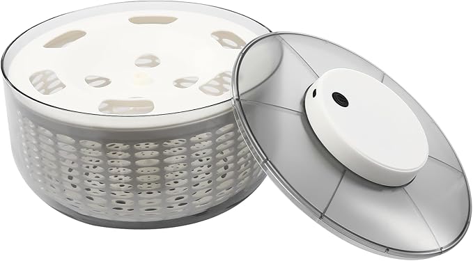 Electric Salad Spinner, Fruit Vegetable Washer Dryer Large 6L Capacity, 6W Multi-Use Lettuce Spinner, Vegetable Dehydrator, for Greens, Herbs, Berries, Vegetables and Fruits