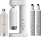Fizzit Spärklï Stainless Steel Sparkling Water Maker with 2 CO2 Cylinders & 1L Reusable Bottle – Soda Streaming Machine Carbonated Water Maker for Home – No Electricity Needed, Dishwasher Safe