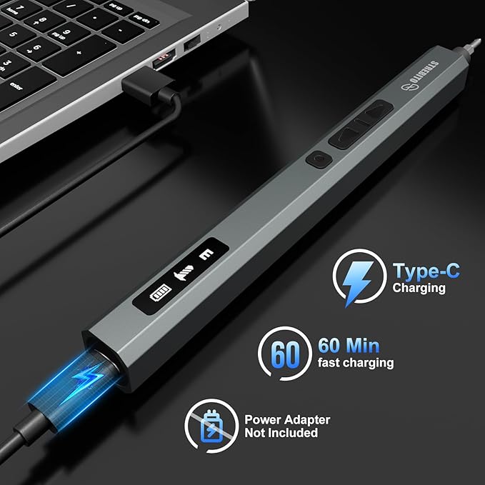 STREBITO 144-Piece Upgraded Electric Screwdriver, Max 0.7 N.m, 120 Magnetic Bits, 5-gear Torque Adjustment, Precision Screwdriver Set, Repair Tool Kit for Tech, Electronics and PC, Gifts for Men