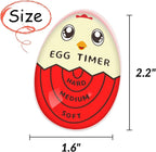 Lasubst Egg Timer for Boiling Eggs that Changes Color When Done, Red