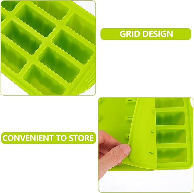 Silicone Ice Lolly Mold 12-grid Ice Treat Maker with Sticks, Flexible Non-stick Ice Cream Making Tool for Homemade Chilled Desserts, Green Color, Kitchen Specialty Gadget