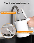 WTJMOV Electric Kettle Stainless Steel, 1.0L Small Water Boiler 1200W Fast Boiling, Double Wall Tea Kettle Pot Automatic Shut Off, Durable Coffee & Tea Maker/Warmer/Heater White