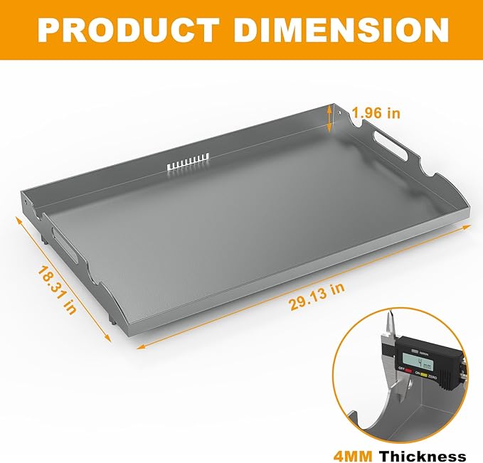 Upgrade Flat Top Griddle Insert for Blackstone 28 Inch Tabletop Griddle Powder Coated Steel Grill Cooking Plate Replacement Parts w/Rear Grease System for 1517 1883 1924 1853 1963 1885 1856 1605 1803