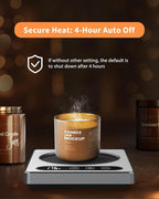 Maestri House ETL Listed Coffee Mug Warmer with 4 Temp Settings & 1-12 Hour Timer, Auto Shut Off for Desk, Smart Electric Beverage Warmer, Candle Melter for Home and Office (Gray)