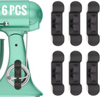 6PCS Cord Organizer for Appliances, Upgraded Kitchen Appliance Cord Wrap, Cord Holder Stick on Pressure Cooker, Coffee Maker, Air Fryer and Blender(6 Black)
