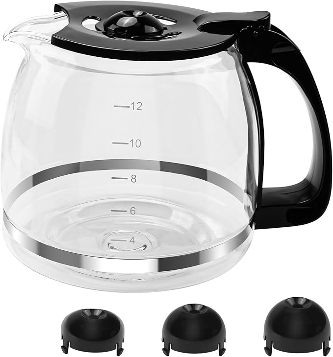 Coffee Machine Replacement for Hamilton Beach 12 Cup Glass Carafe-With Head Three Different Height Size 49902/04 Coffee Maker 49915 49905 49317 49467 49611 49934 46290 46299 46293 43874 49630 49615