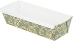 Restaurantware Paper Loaf Pan 100 Count 10 x 3.6 x 2.5 Inches 42 Oz Greaseproof Baking Loaf Mold, Vintage Floral Design Oven Safe Freezer Safe Rectangular Green Baking Pan For Cakes And Bread