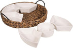 Serving Tray and Serving Dishes, RANDEFURN 7-Set Gold Platters for Parties,15.5 x 15.5 inches, Divided Serving Trays & Platters, Portable Handle,Gold