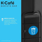 Keurig K-Café Barista Bar Single Serve Coffee Maker, with 3 Brew Sizes, Hot and Cold Brew Capabilities, 2oz Coffee Shot Button, Black (Renewed)
