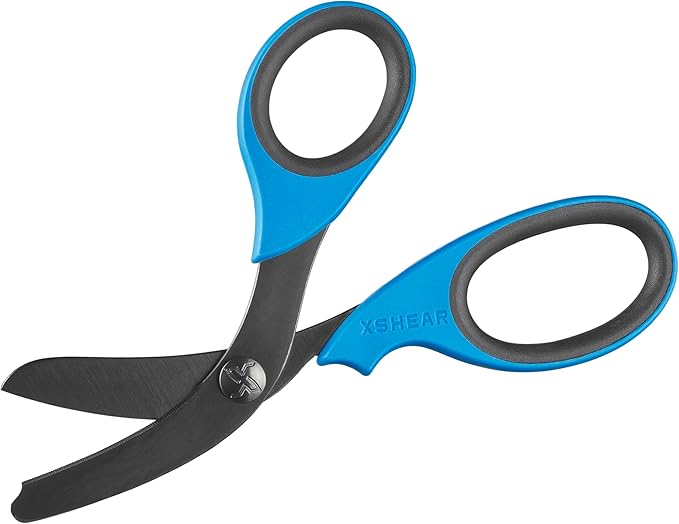 XSHEAR® 7.5” Extreme Duty Trauma Shears. Tough and Durable Medical Scissors for the Paramedic, EMT, Nurse or any Emergency Healthcare Provider - Blue/Gray