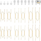 Bilillo 12 pcs Plate Hangers for The Wall, 6/8/10 Inch Invisible Decorative Wall Plate Hangers, Stainless Steel Plates Walls Hanger for Display Various Sizes with Hooks for Decorative