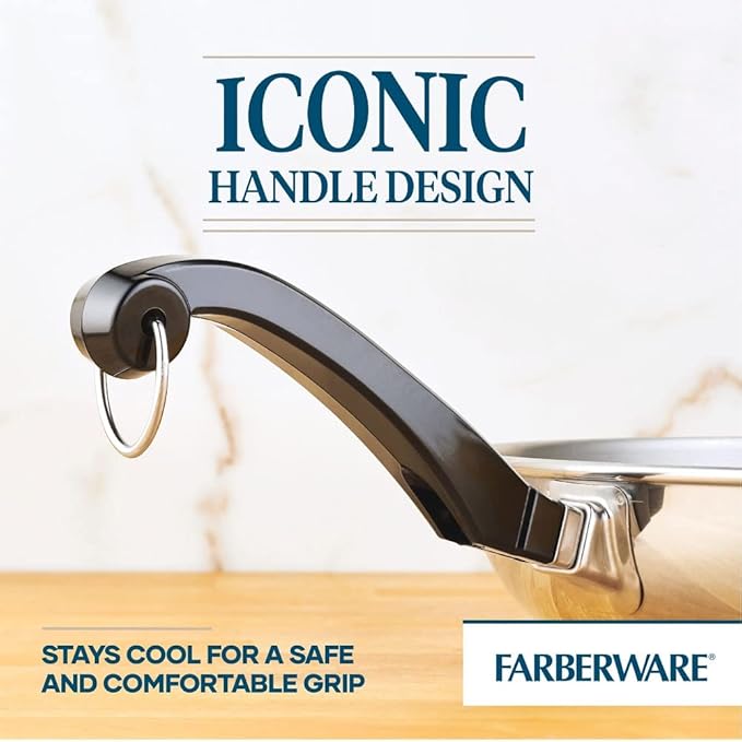 Farberware Classic Stainless Steel Cookware Pots and Pans Set, 15-Piece,50049,Silver