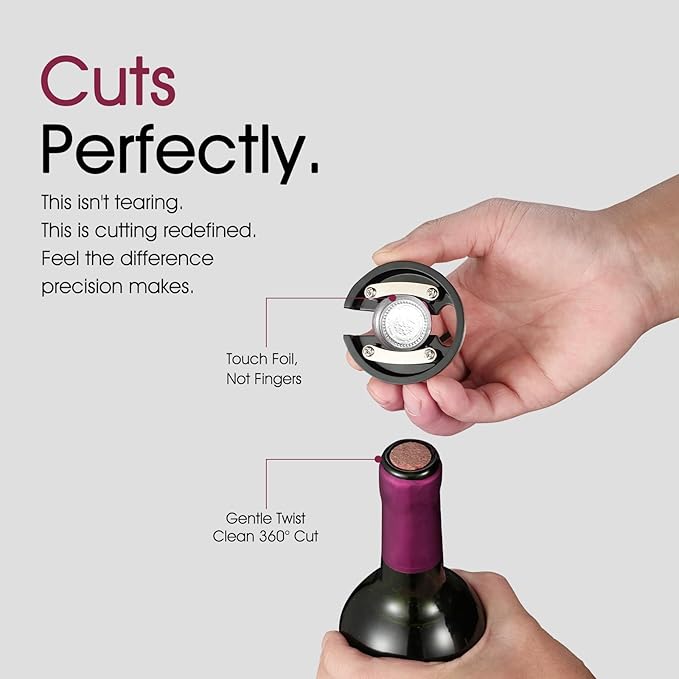 Gobetter Wine Foil Cutter Tool, Premium Stainless Steel Bottle Top Seal Opener & Neck Label Remover for Wine Lovers, 4 Count
