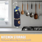 Sky Cat Plastic Bag Holder, Wall Mount Grocery Bag Holder, Plastic Storage bag, Pull Rope Free Adjustment, Plastic Bag Holders for Grocery Bags, Plastic Bag Dispenser for Home Kitchen