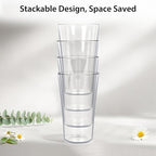 Freshmage 20oz Unbreakable Drinking Glasses (Set of 8), All-Clear Reusable Drinking Cups, BPA-Free, Shatter-Proof, Microwave Safe, Stackable Plastic Tumblers for Home, Outdoor, Camping, Pool