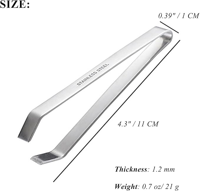 1 PCS Fish Bone Tweezers Kitchen Flat Tweezers Fish Bone Pliers Suitable for Salmon and Sea Bass Deboning and Kitchen Meat Hair Cleaning Tool Silver, 4.3", LXLVOUEG