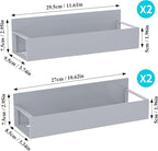 HuggieGems 4 Pack Magnetic Spice Storage Rack Organizer for Refrigerator and Oven, Gray Fridge Organizers and Storage