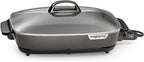 Presto 06858 16-Inch Slimline Electric Skillet with Glass Cover - Nonstick, Adjustable Temperature, Black