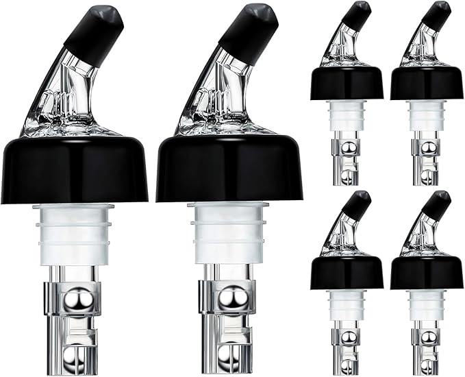 6 Pack Measured Liquor Pour Spout, Liquor Bottle Pourers, Measure Pour Spout for Liquor Bottles, Bottle Pourers for Alcohol, Shot Pourer Cocktail Liquor Dispenser Bar Bartending Tool -1.5oz/45ml