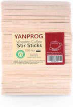 Wooden Coffee Stirrers 5.5" Coffee Stir Sticks 1000 Pcs, Natural Birch Round End Thick Birch Wood Eco-Friendly， Suitable for Coffee, Cocktail and Hot Drinks