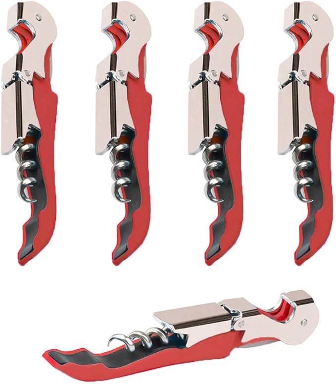 Professional Waiter Corkscrew Wine Openers Set(4PCS), Heavy Duty Stainless Steel Hinges Wine Key for Restaurant Waiters, Sommelier, Bartenders