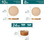 vancasso ONION Ceramic Plates and Bowls Sets, 12 Pieces Brown Dinnerware Sets for Kitchen, Reactive Glaze Dishes Set for 4, Dishwasher and Microwave Safe