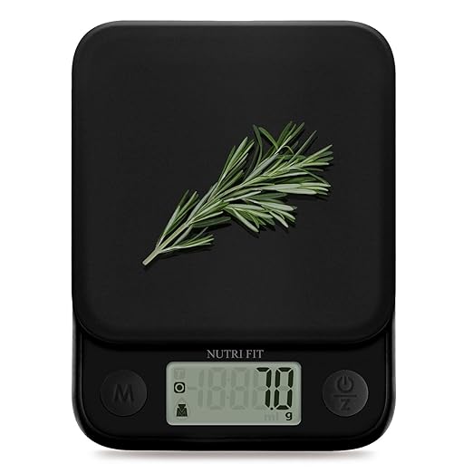 Food Scale Kitchen Scale Weight Grams and Ounces Small Digital Scale for Weight Loss Baking Cooking Coffee of NUTRI FIT, Max 11lb 0.5g Increment, LCD Smart Tare, Easy to Use for Travel