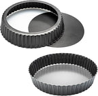 11 x 2 Inches Deep Dish Tart Pan Set of 2, Nonstick Tall Tart Quiche Pan, Carbon Steel Deep-dish Pie Pan with Removable Loose Bottom for Baking Thanksgiving Christmas