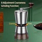 Manual Coffee Grinder - 8 Adjustable Coarseness Settings, Hand Crank Coffee Mill, Large Capacity, Portable Hand Coffee Grinder for Moka pot, French Press, Drip, Espresso, Gift