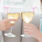 20 Pcs Pink Bow Drink Markers, Coquette Bow Wine Glass Charms, Bar Tools Bow, Acrylic Bow Knot Drink Tag for Wedding Engagement Bachelorette Birthday Tasting Party Decorations Accessory