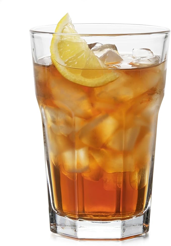 Libbey Gibraltar DuraTuff Drinking Glass Drinking Cup Set, Iconic Heavy Base Bar Glassware Thick Drinking Glasses Set of 12, 14-Ounce Juice Glasses