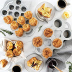 Nordic Ware Cast Aluminum Petite Popover Pan 1/4 Cup Each, 12 Cavity, Silver/Gray