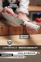 Dalstrong 3pc Knife Set - Vanquish Series - Forged High Carbon German Steel - White Handle - Chef Knife, Santoku and Paring - Razor Sharp Kitchen Set - NSF Certified