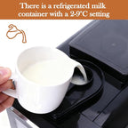 Fully Automatic Espresso Coffee Machine with Milk Cooler 4.3" Touchscreen Dual Heating 11 One Touch Beverages Adjustable Grinder & Milk Frother WiFi Smart Control