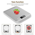 Mik-Nana Food Scale, 22lb Digital Kitchen Scale Weight Grams and Oz for Baking and Cooking, 1g/0.1oz Precise Graduation, Easy Clean Stainless Steel