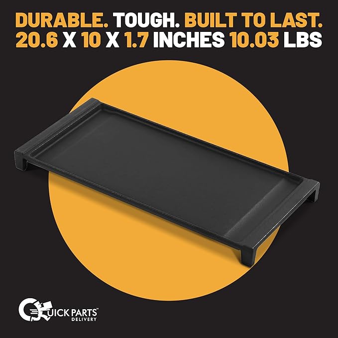 QPD Cast Iron Griddle for Gas Grill - Aftermarket Cast Iron Griddle Replacement for GE Gas Stoves (WB31X24738) - Non-Stick, Easy to Clean & Cook, Compatible with GE JGB6, JGB7, JGB8, JGBS, & JGS